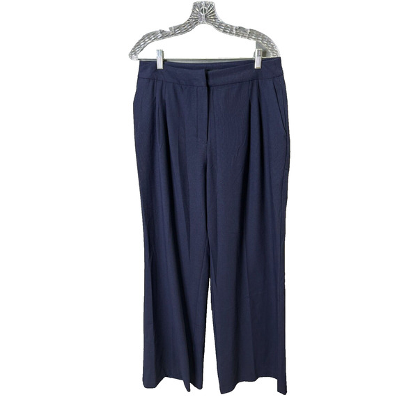 House of Harlow Revolve Womens Blue Dress Pants Size 10 Straight Leg Mid Rise - Picture 1 of 13